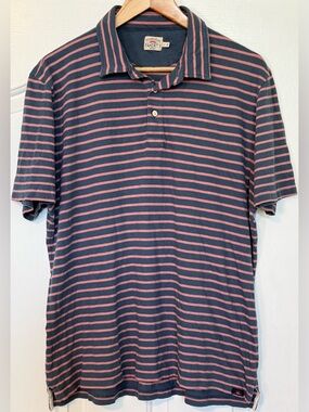 Faherty Movement Polo Spring Storm Stripe Pima Cotton Men’s L